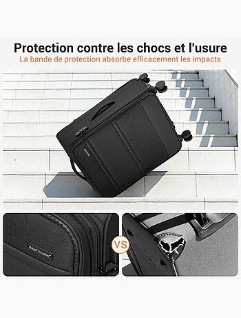 Valise cabine - 57.5x37.5x25.5 cm, souple, 4 roues, serrure tsa - british traveller