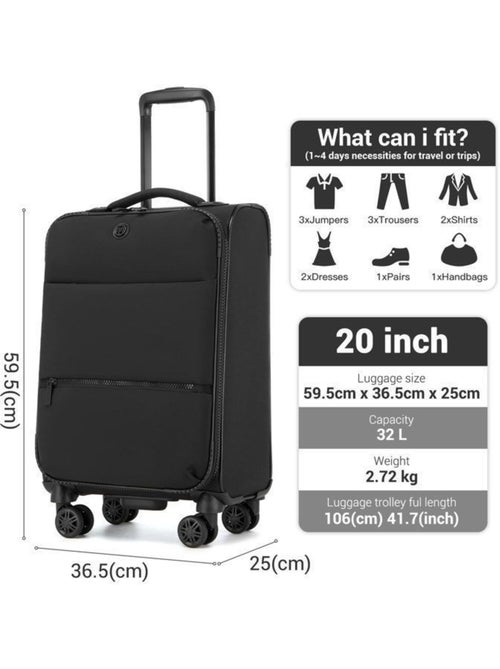 Valise cabine - 59.5x36.5x25 cm 4 roulettes serrure tsa - kono - Kiabi Valise cabine - 59.5x36.5x25 cm 4 roulettes serrure tsa - kono - Kiabi