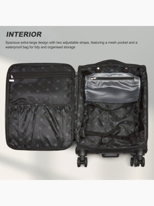 Valise cabine - 59.5x36.5x25 cm 4 roulettes serrure tsa - kono - Kiabi Valise cabine - 59.5x36.5x25 cm 4 roulettes serrure tsa - kono - Kiabi