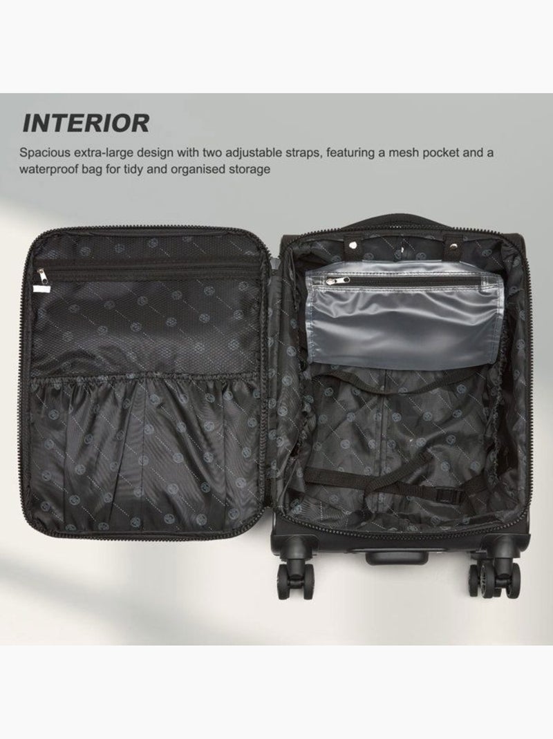 Valise cabine - 59.5x36.5x25 cm 4 roulettes serrure tsa - kono Noir - Kiabi