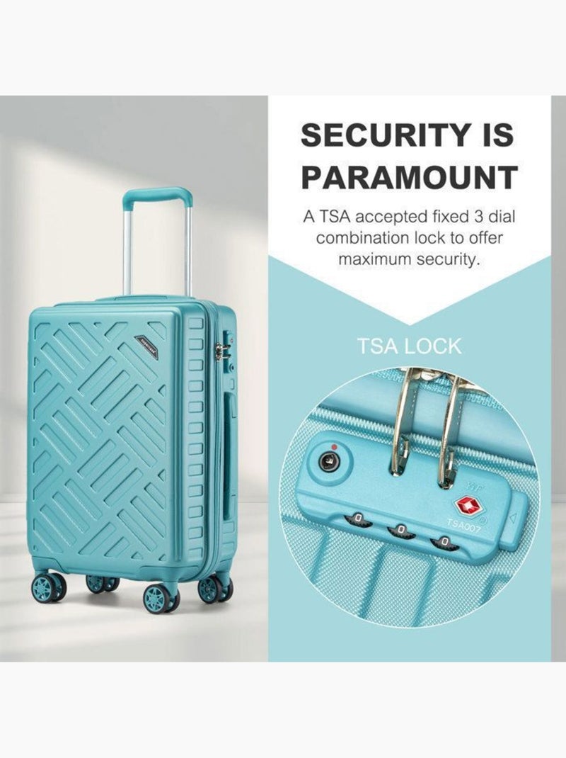 Valise cabine - 64.5x42.5x25.5 cm rigide 4 roulettes serrure tsa - kono Bleu - Kiabi