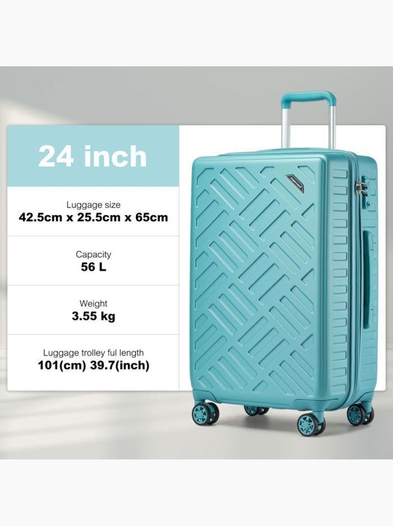 Valise cabine - 64.5x42.5x25.5 cm rigide 4 roulettes serrure tsa - kono Bleu - Kiabi