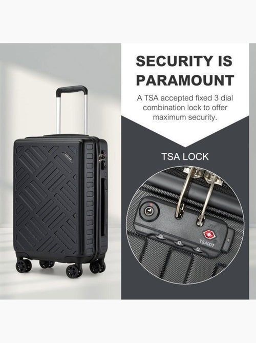Valise cabine - 64.5x42.5x25.5 cm rigide 4 roulettes serrure tsa - kono - Kiabi Valise cabine - 64.5x42.5x25.5 cm rigide 4 roulettes serrure tsa - kono - Kiabi