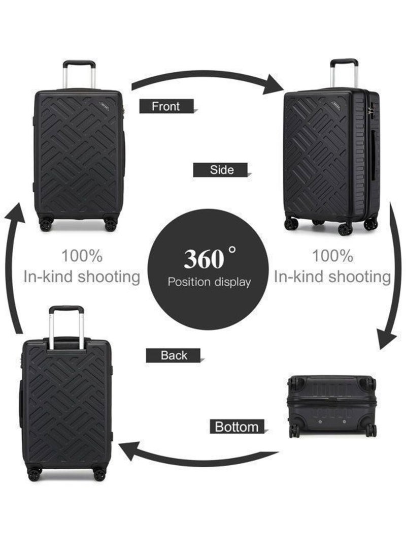 Valise cabine - 64.5x42.5x25.5 cm rigide 4 roulettes serrure tsa - kono Noir - Kiabi