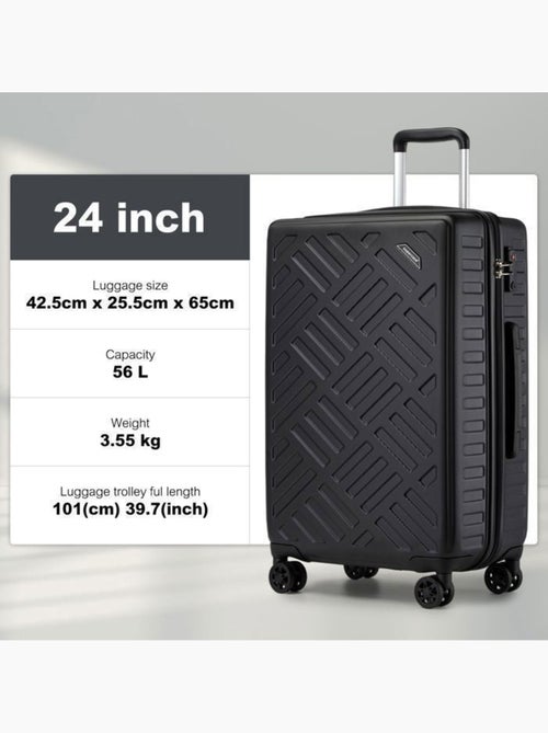 Valise cabine - 64.5x42.5x25.5 cm rigide 4 roulettes serrure tsa - kono - Kiabi Valise cabine - 64.5x42.5x25.5 cm rigide 4 roulettes serrure tsa - kono - Kiabi