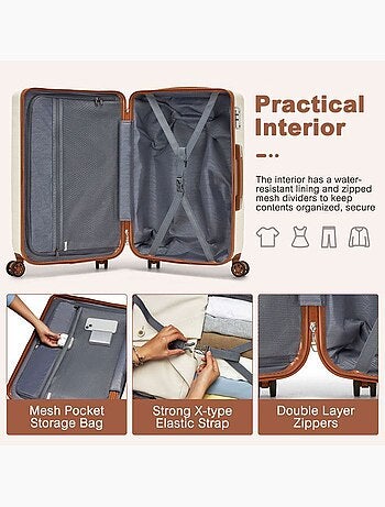 Valise cabine - 64.5x42.5x25.5 cm rigide 85 l tsa - supercase