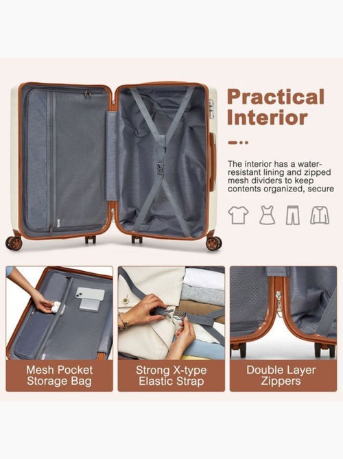 Valise cabine - 64.5x42.5x25.5 cm rigide 85 l tsa - supercase - Kiabi