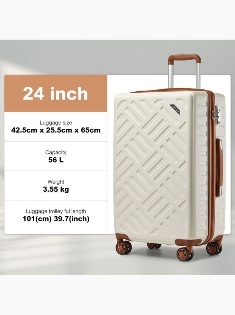 Valise cabine - 64.5x42.5x25.5 cm rigide 85 l tsa - supercase Crème - Kiabi