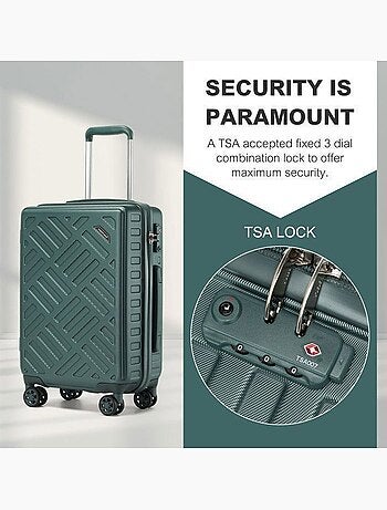 Valise cabine - 64.5x42.5x25.5 cm rigide 85 l tsa - supercase