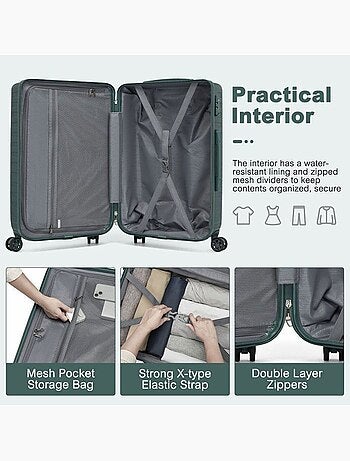 Valise cabine - 64.5x42.5x25.5 cm rigide 85 l tsa - supercase