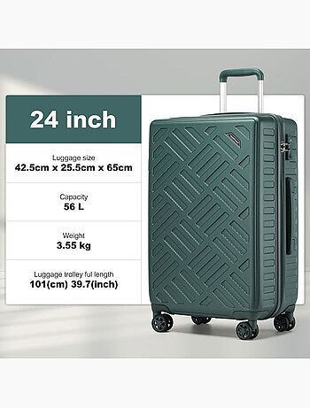 Valise cabine - 64.5x42.5x25.5 cm rigide 85 l tsa - supercase