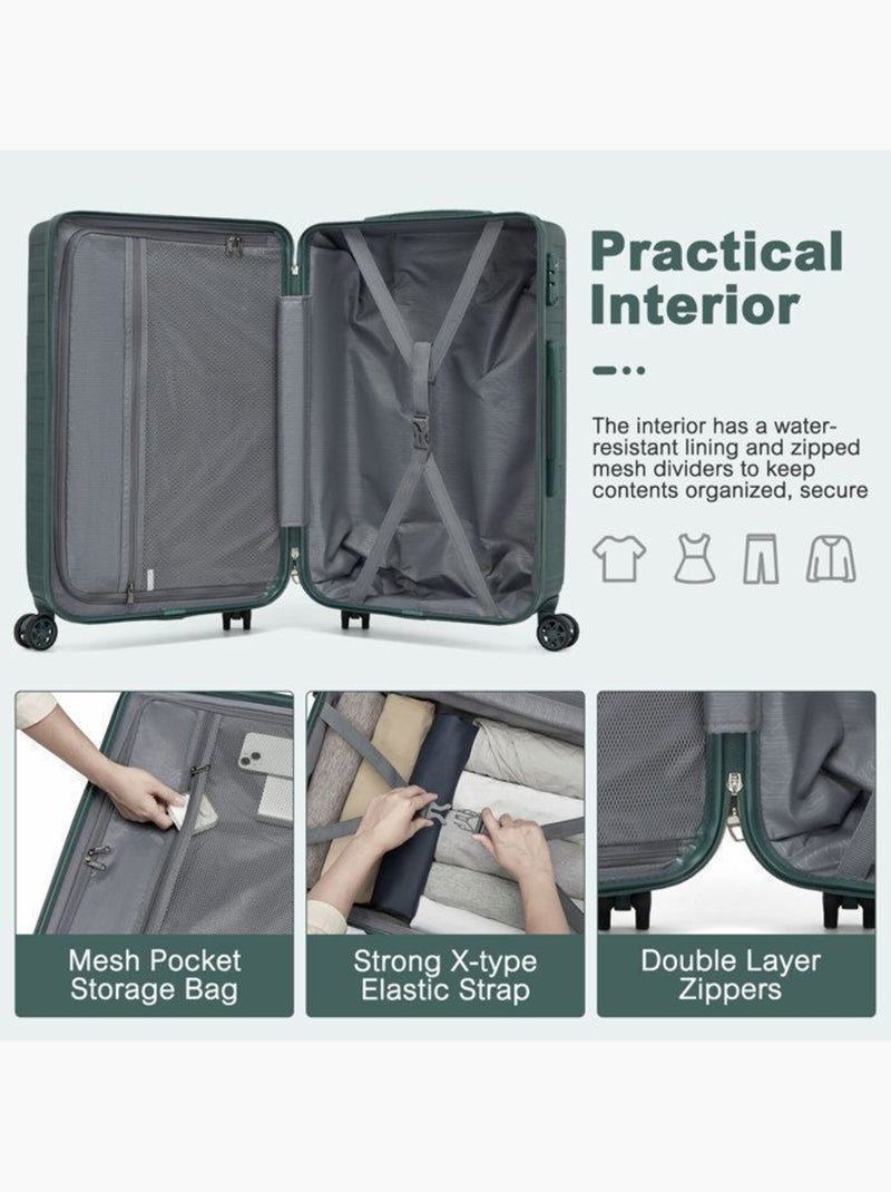 Valise cabine - 64.5x42.5x25.5 cm rigide 85 l tsa - supercase Vert - Kiabi