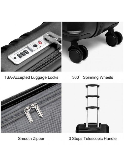 Valise cabine - 64x43x26.5 cm abs+pc 4 roulettes serrure tsa - british traveller - Kiabi Valise cabine - 64x43x26.5 cm abs+pc 4 roulettes serrure tsa - british traveller - Kiabi