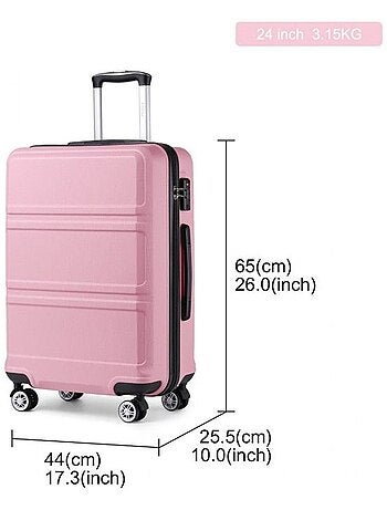 Valise cabine - 65x25.5x44 cm abs + pc 61 l tsa - kono