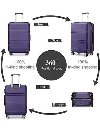 Valise cabine - 65x25.5x44 cm abs + pc 61 l tsa - kono