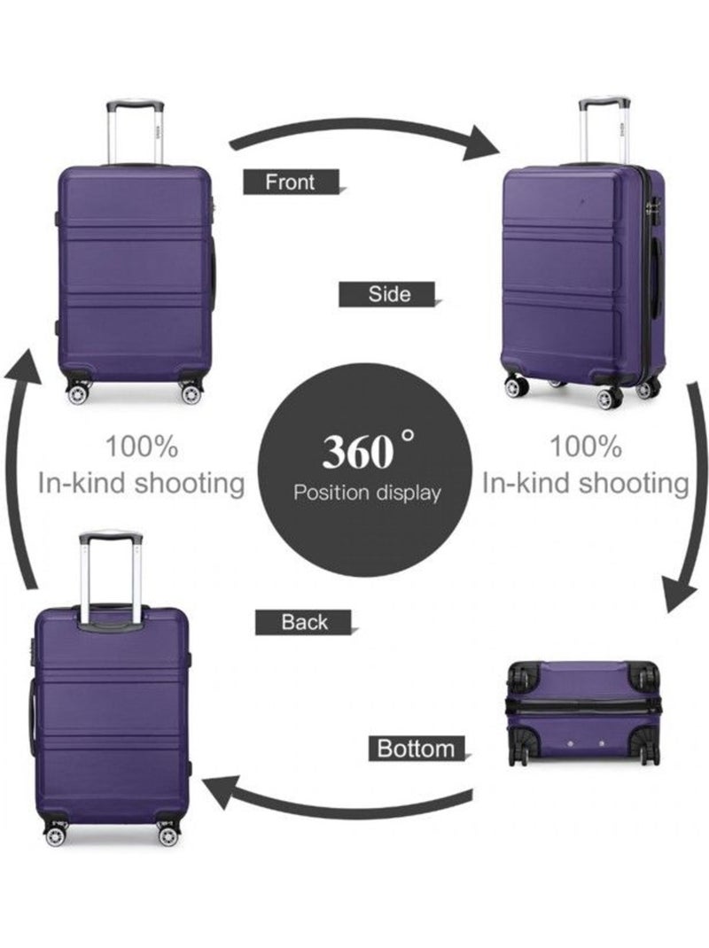 Valise cabine - 65x25.5x44 cm abs + pc 61 l tsa - kono Violet - Kiabi