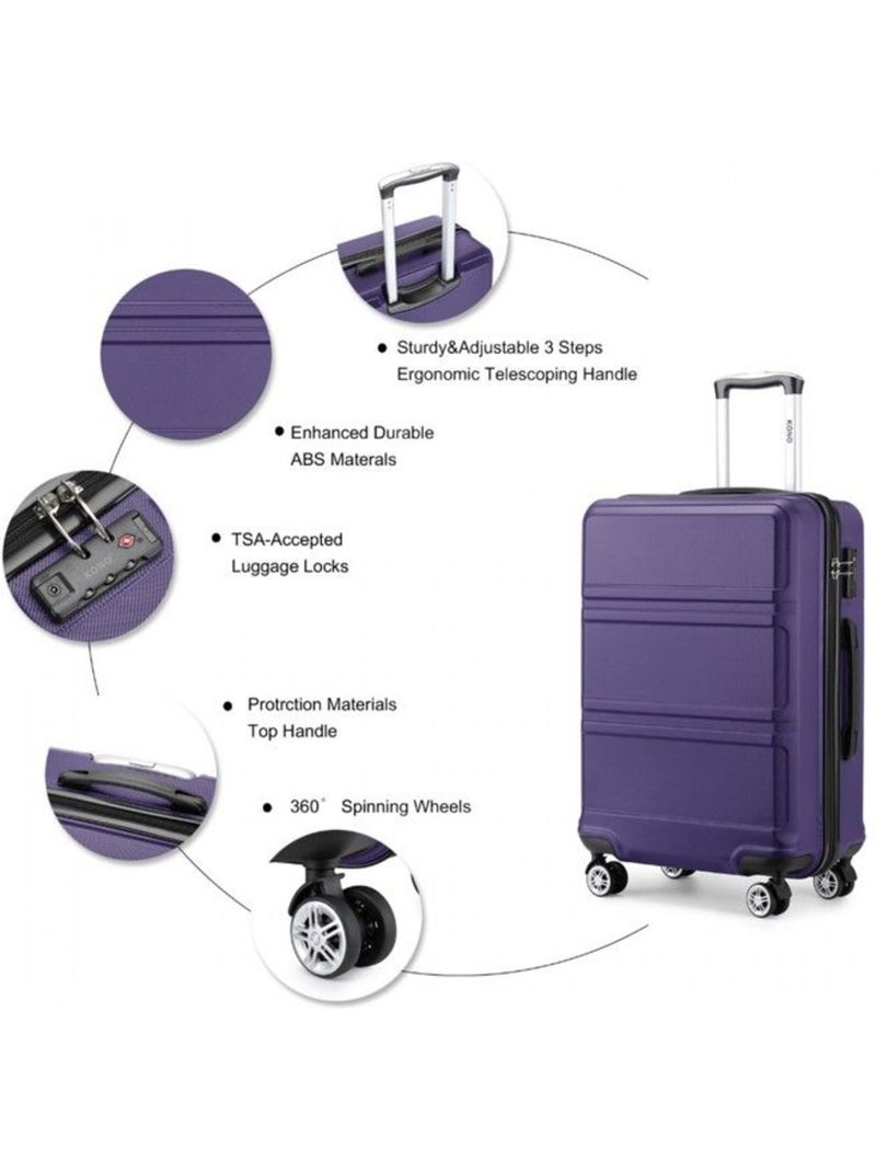 Valise cabine - 65x25.5x44 cm abs + pc 61 l tsa - kono Violet - Kiabi