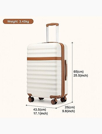Valise cabine - 65x43.5x25 cm abs+pc 4 roulettes serrure tsa - kono