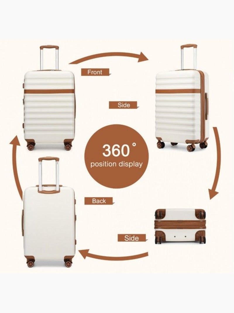 Valise cabine - 65x43.5x25 cm abs+pc 4 roulettes serrure tsa - kono Blanc - Kiabi
