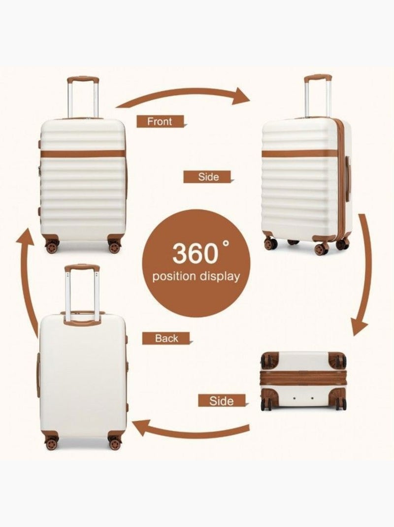 Valise cabine - 65x43.5x25 cm abs+pc 4 roulettes serrure tsa - kono Blanc - Kiabi