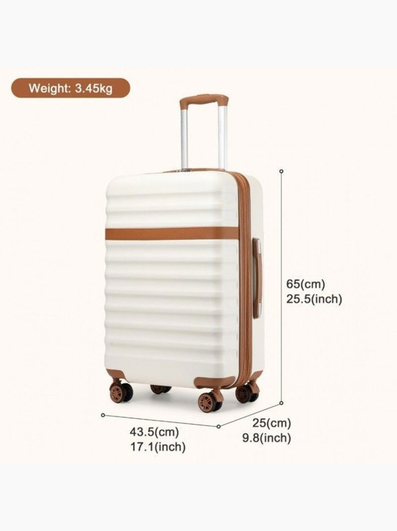 Valise cabine - 65x43.5x25 cm abs+pc 4 roulettes serrure tsa - kono Blanc - Kiabi