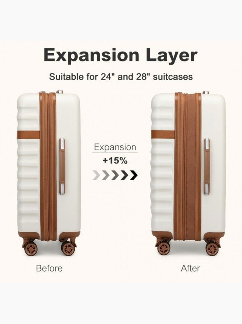 Valise cabine - 65x43.5x25 cm abs+pc 4 roulettes serrure tsa - kono Blanc - Kiabi