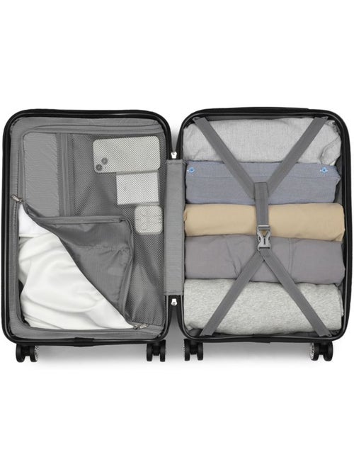 Valise cabine - 65x43.5x25 cm, rigide abs + pc, 4 roues, serrure tsa - kono - Kiabi Valise cabine - 65x43.5x25 cm, rigide abs + pc, 4 roues, serrure tsa - kono - Kiabi