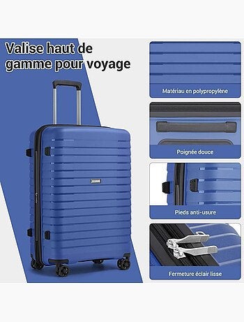 Valise cabine - 65x43.5x28.5 cm polypropylène 4 roulettes serrure tsa - kono