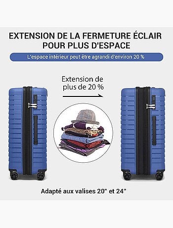 Valise cabine - 65x43.5x28.5 cm polypropylène 4 roulettes serrure tsa - kono