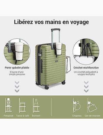 Valise cabine - 65x43.5x28.5 cm polypropylène 4 roulettes serrure tsa - kono