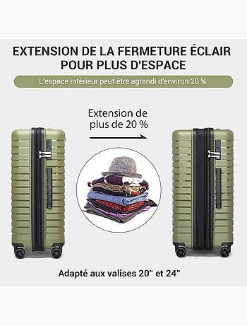 Valise cabine - 65x43.5x28.5 cm polypropylène 4 roulettes serrure tsa - kono