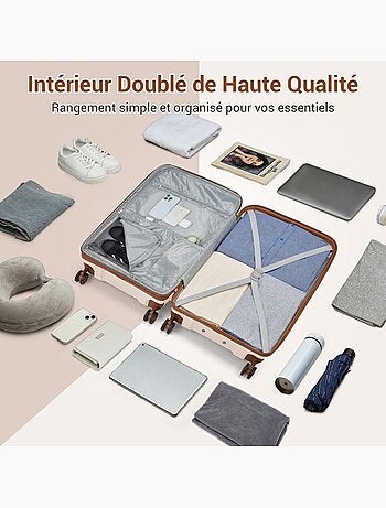Valise cabine - 65x43.5x28.5 cm, polypropylène (pp), 4 roues, serrure tsa - kono
