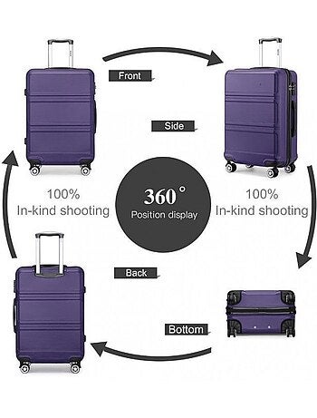 Valise cabine - 65x44x25.5 cm abs 4 roulettes serrure tsa - kono