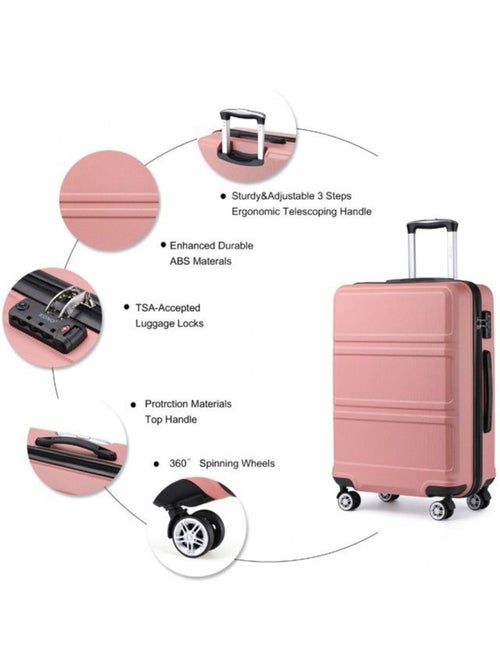 Valise cabine - 65x44x25.5 cm, rigide abs, 4 roues 360°, serrure tsa - kono - Kiabi Valise cabine - 65x44x25.5 cm, rigide abs, 4 roues 360°, serrure tsa - kono - Kiabi