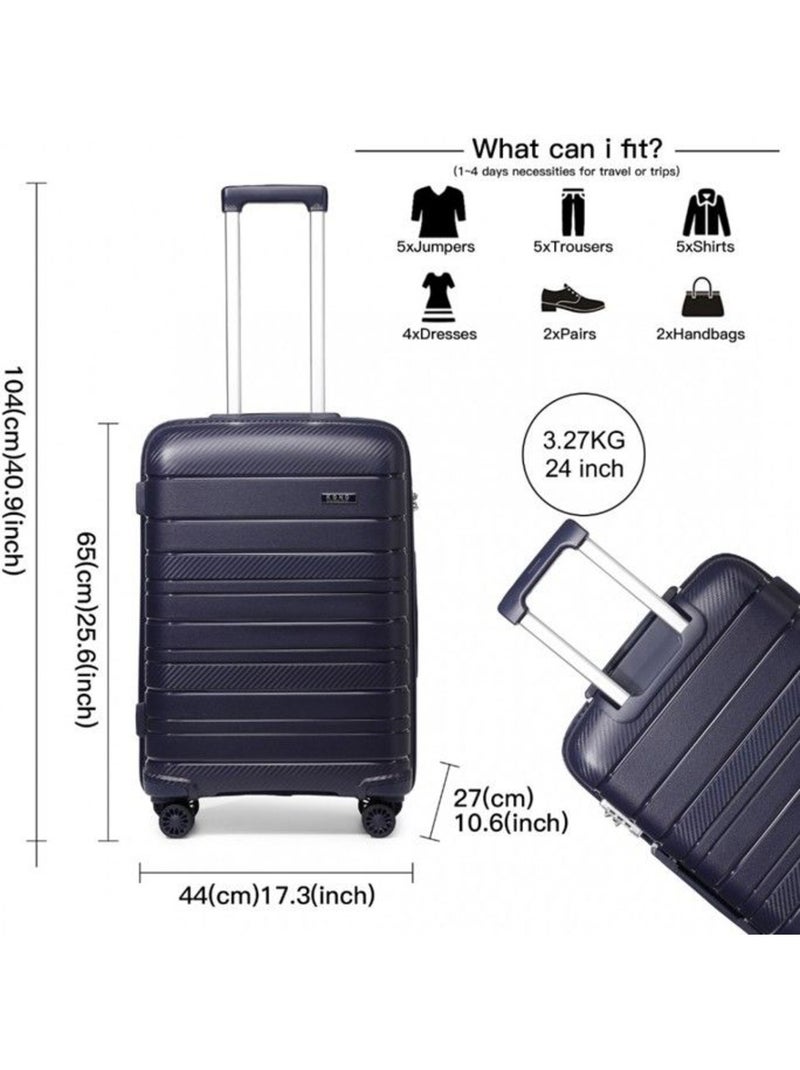Valise cabine - 65x44x27 cm abs 4 roulettes serrure tsa - kono Bleu - Kiabi