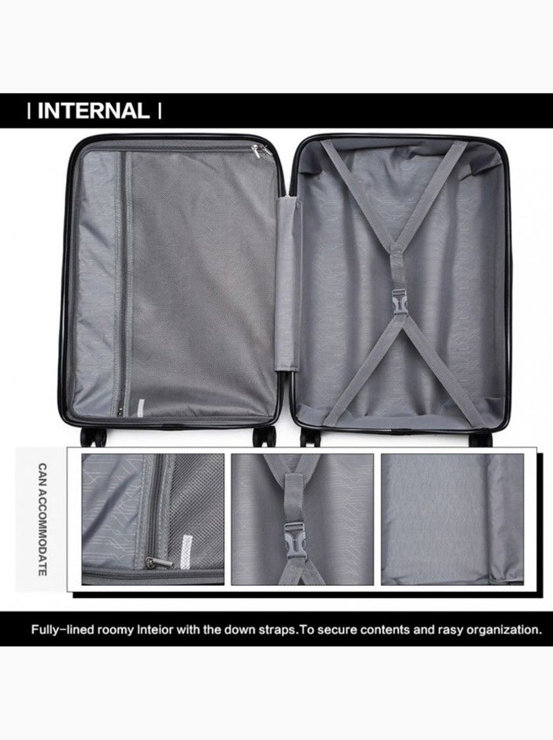 Valise cabine - 65x44x27 cm, rigide polypropylène (pp), 4 roues 360°, serrure tsa - kono Noir - Kiabi