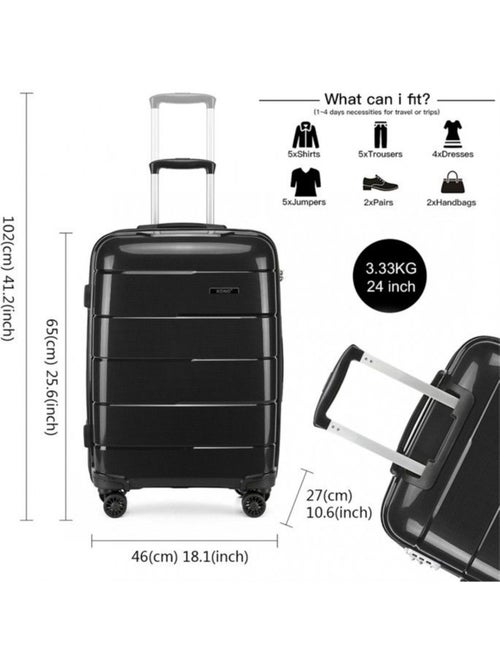 Valise cabine - 65x46x27 cm, rigide polypropylène (pp), 4 roues 360°, serrure tsa - kono - Kiabi Valise cabine - 65x46x27 cm, rigide polypropylène (pp), 4 roues 360°, serrure tsa - kono - Kiabi