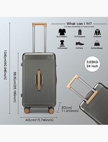 Valise cabine - 66.5x40x30 cm abs+pc serrure tsa - kono