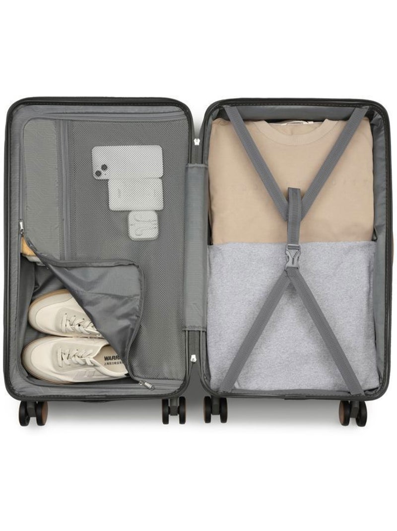 Valise cabine - 66.5x40x30 cm abs+pc serrure tsa - kono Gris - Kiabi