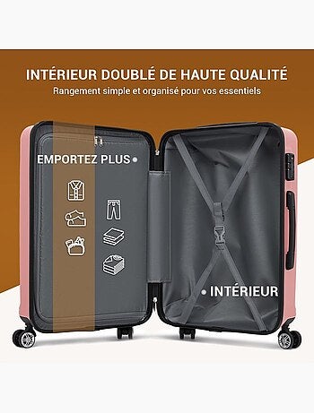 Valise cabine - 66x44x25.5 cm abs+pc serrure tsa - kono