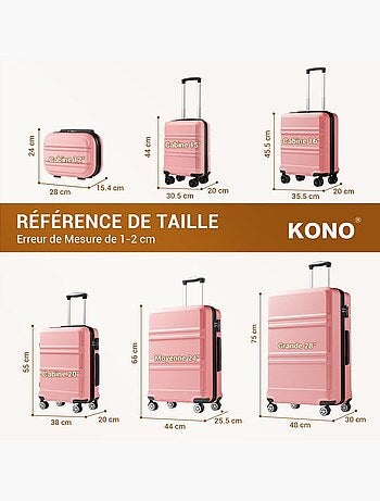 Valise cabine - 66x44x25.5 cm abs+pc serrure tsa - kono