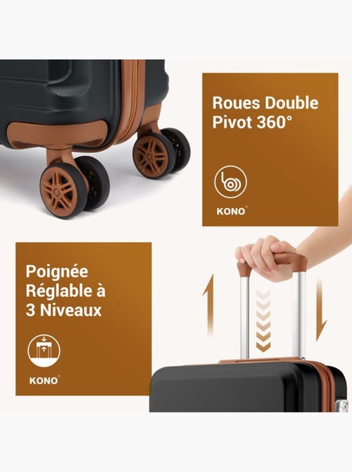 Valise cabine - 66x44x25.5 cm abs+pc serrure tsa - kono - Kiabi Valise cabine - 66x44x25.5 cm abs+pc serrure tsa - kono - Kiabi
