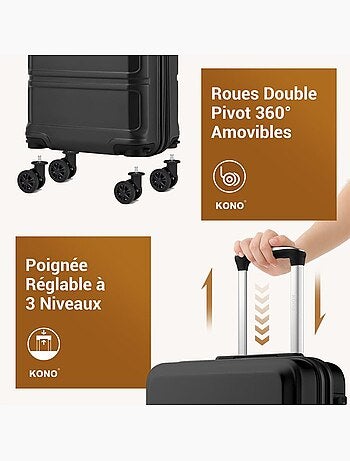 Valise cabine - 66x44x25.5 cm abs+pc serrure tsa - kono