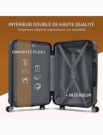 Valise cabine - 66x44x25.5 cm abs+pc serrure tsa - kono