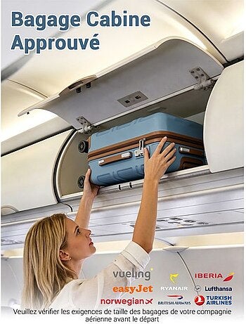 Valise cabine - 66x44x25.5 cm, rigide abs + pc, serrure tsa - kono