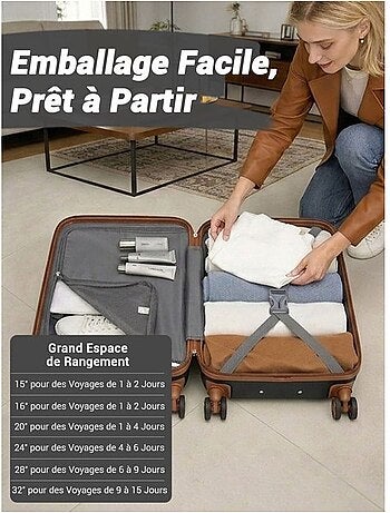 Valise cabine - 66x44x25.5 cm, rigide abs + pc, serrure tsa - kono