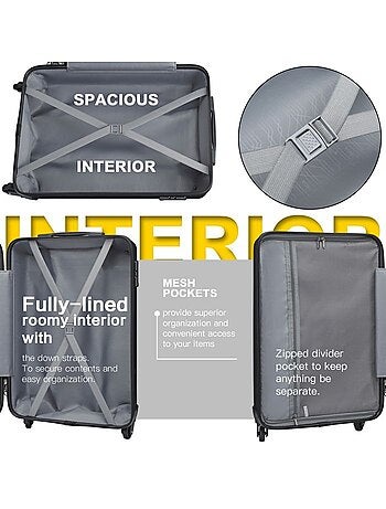 Valise cabine - 66x45x26 cm abs 63 l tsa - kono