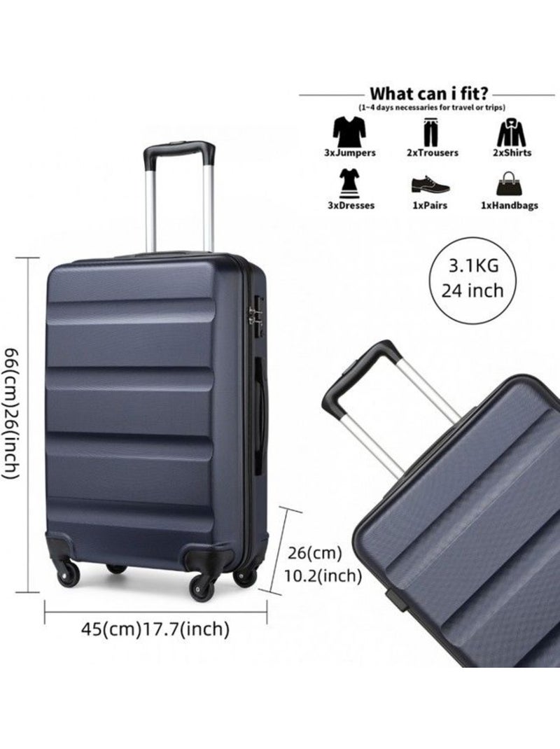 Valise cabine - 66x45x26 cm abs 63 l tsa - kono Bleu - Kiabi