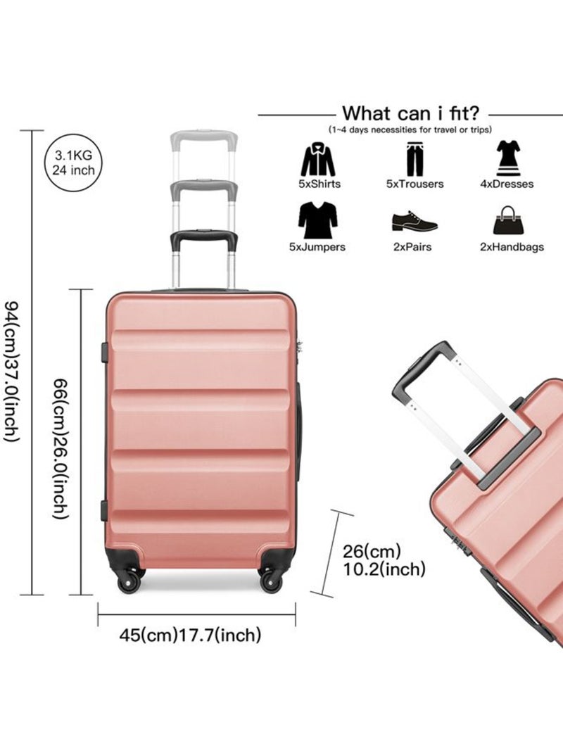 Valise cabine - 66x45x26 cm abs 63 l tsa - kono Rose - Kiabi