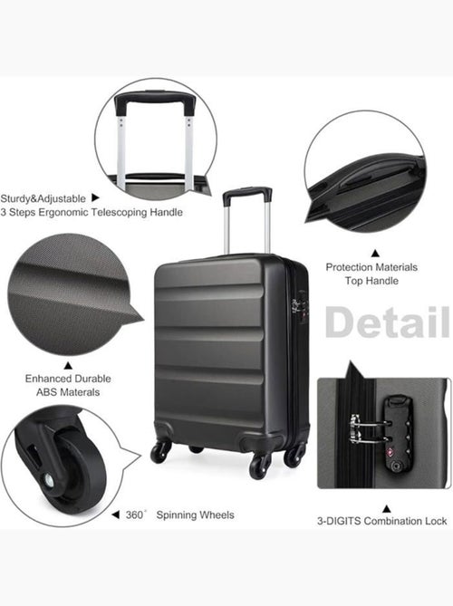 Valise cabine - 66x45x26 cm abs+pc 4 roulettes - kono - Kiabi Valise cabine - 66x45x26 cm abs+pc 4 roulettes - kono - Kiabi